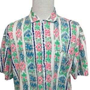 Vintage 90s Gotcha Men's Multicolor Short Sleeve Button Up Shirt Sz L